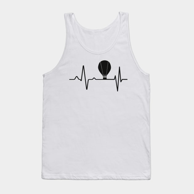 Hot Air Balloon Balloonist Pulse Stroke Tank Top by Foxxy Merch